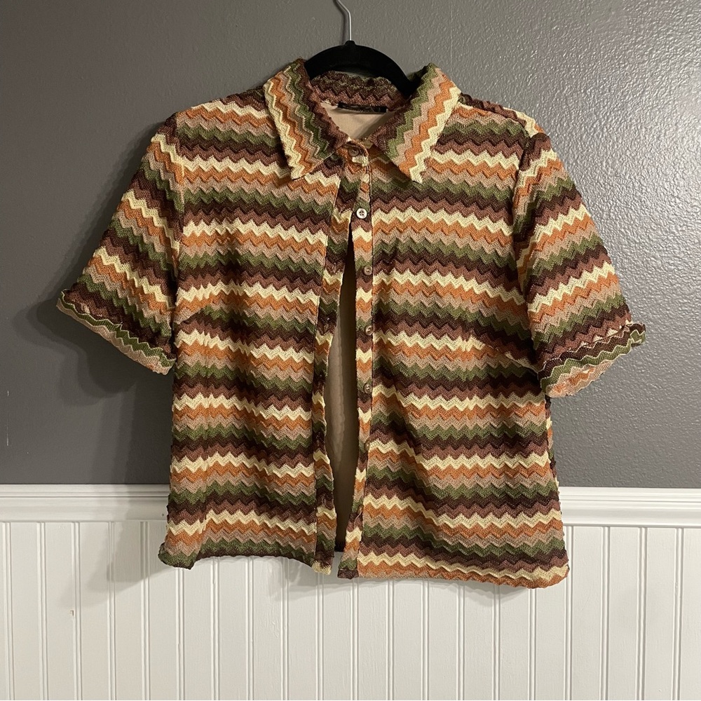 Women’s Striped Button Down Blouse